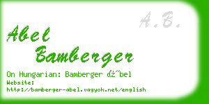 abel bamberger business card